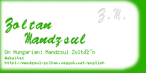 zoltan mandzsul business card